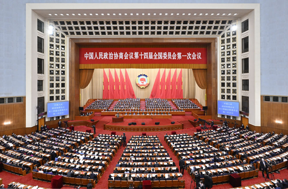 3月7日，全国365bet网_365betapp中文_365是正规平台吗十四届一次会议在北京人民大会堂举行第二次全体会议。新华社记者 殷博古 摄